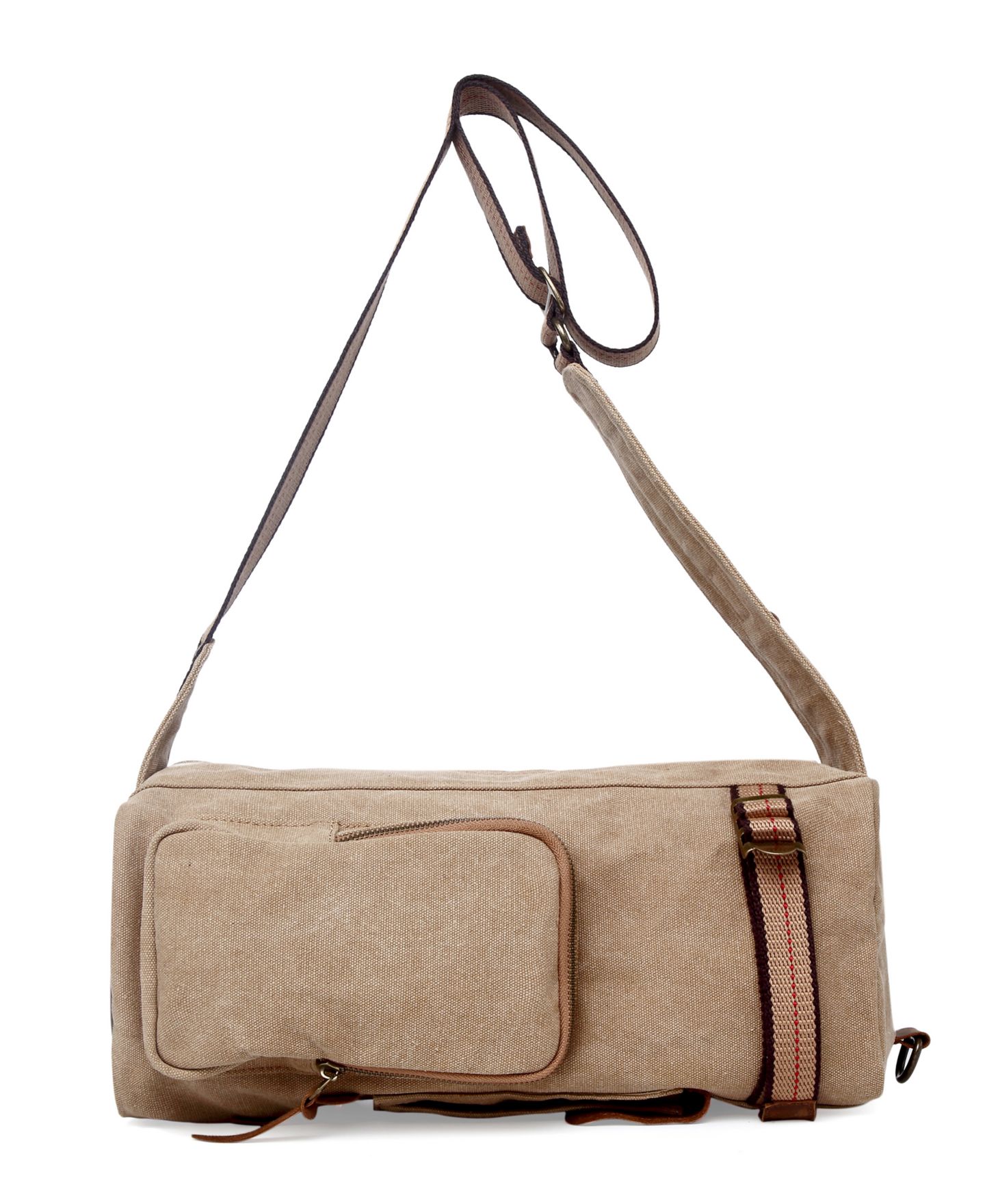 Женская сумка TSD BRAND Hill Side Canvas Sling, цвет: Хаки — фото 8