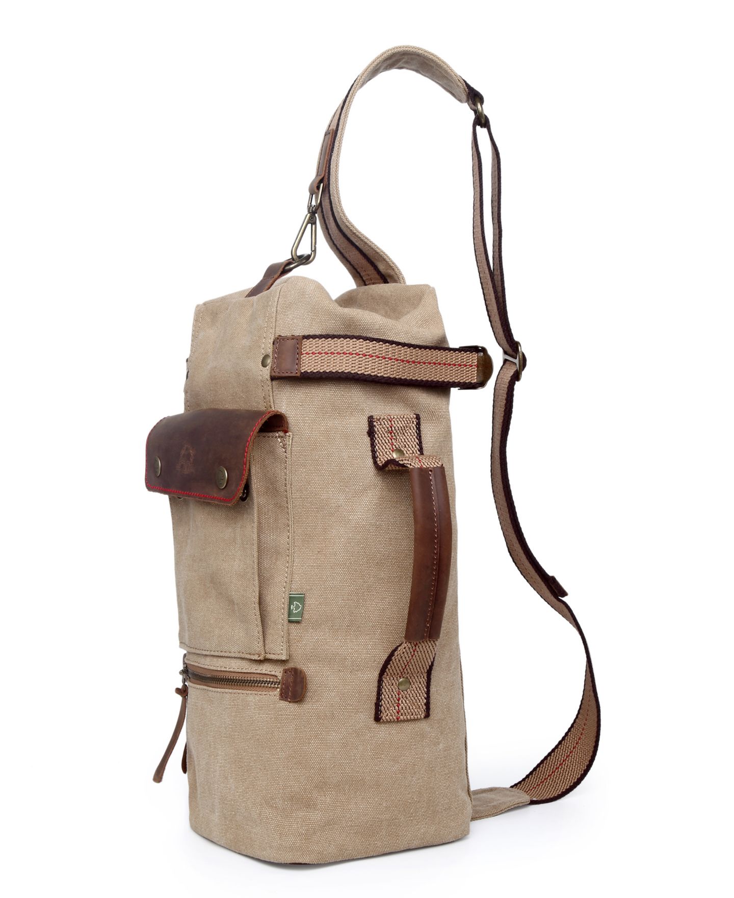 Женская сумка TSD BRAND Hill Side Canvas Sling, цвет: Хаки — фото 16