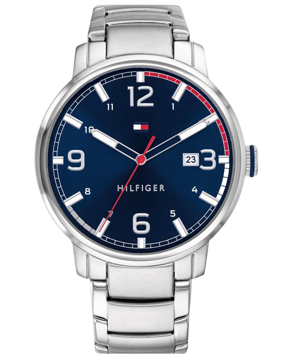 Men's Stainless Steel Bracelet Watch 44mm, Created for Macy's - Silver