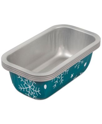 Wilton - Bake + Bring Snowflake Print Nonstick Mini Loaf Pans, Set of 4