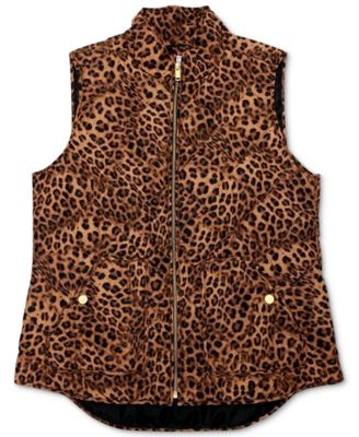 Charter Club - Quilted Animal-Print Vest