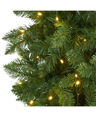 Slim Mountain Pine Artificial Christmas Tree with 350 Clear LED Lights