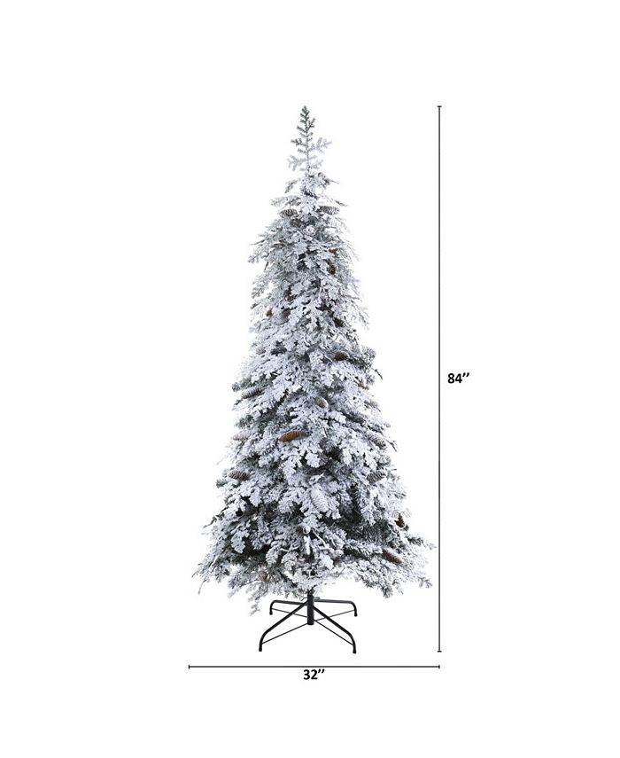 Nearly Natural Flocked Montana Down Swept Spruce Artificial Christmas