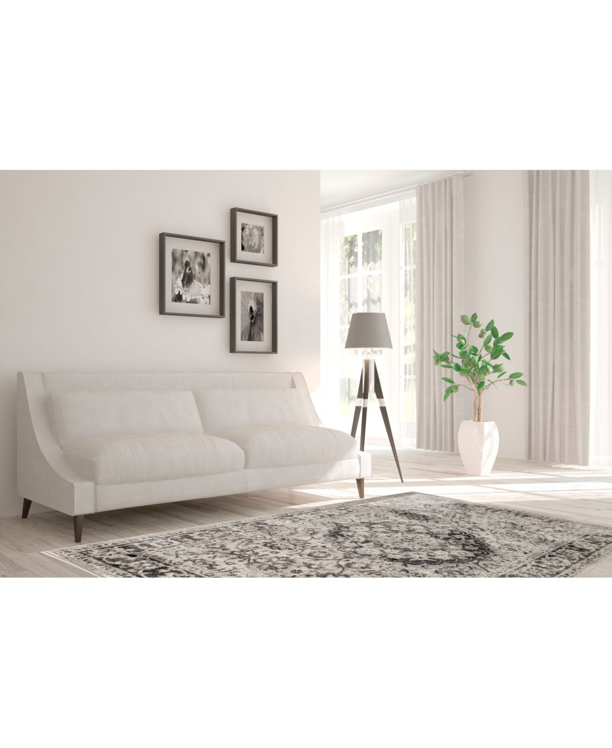Closeout! Portland Textiles Corfu Maja Bone 5' x 7'6" Area Rug