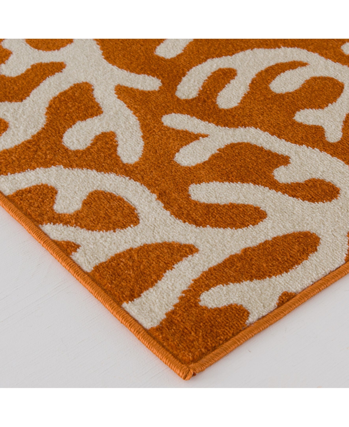 Portland Textiles Tropicana Allover CoralOutdoor Area Rug - Orange
