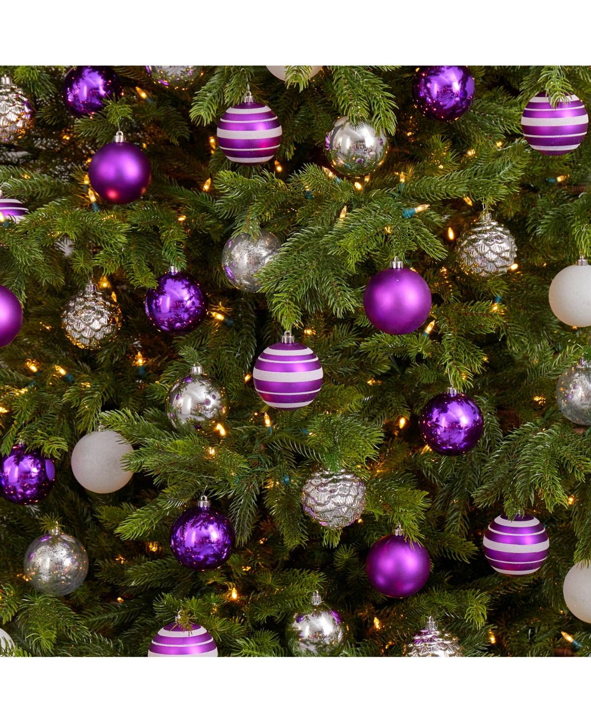 Nearly Natural Holiday Shatterproof, 64 Count Christmas Tree Ornament Set
