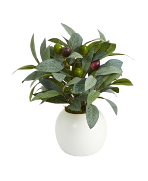 Nearly Natural Olive Artificial Plant in Decorative Planter