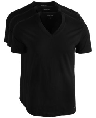 Michael Kors Men's 3-Pack Performance Cotton V-Neck T-Shirts - Macy's