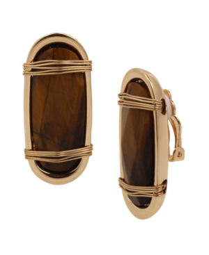 image of Robert Lee Morris Soho Tiger Eye Clip-On Earrings