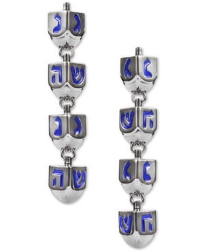 image of Inc Silver-Tone Dreidel Linear Drop Earrings, Created for Macy-s