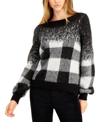 Bar III Buffalo Check Pullover Sweater, Created for Macy's - Macy's