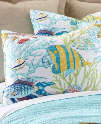 Beach Walk Coral Reef Fish 3-Pc. Quilt Set, King