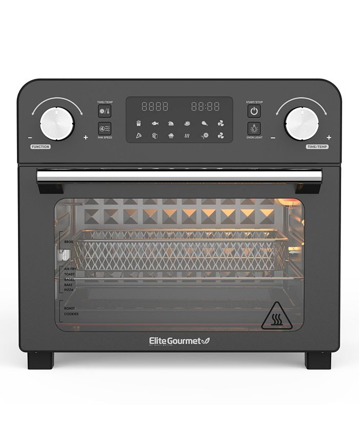 Elite Gourmet Programmable Air Fryer Oven, Black