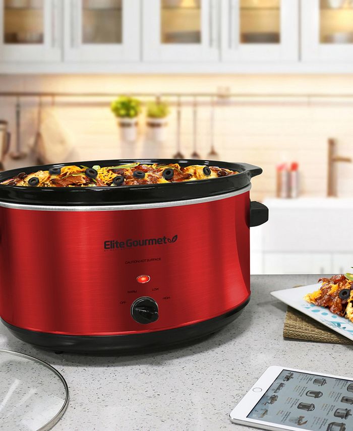 Elite Gourmet 8.5Qt Jumbo XL Slow Cooker with Glass Lid, Adjustable
