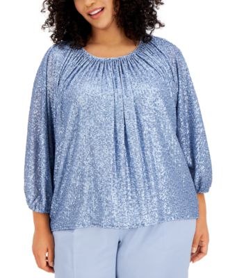 plus size sequin tops evening wear