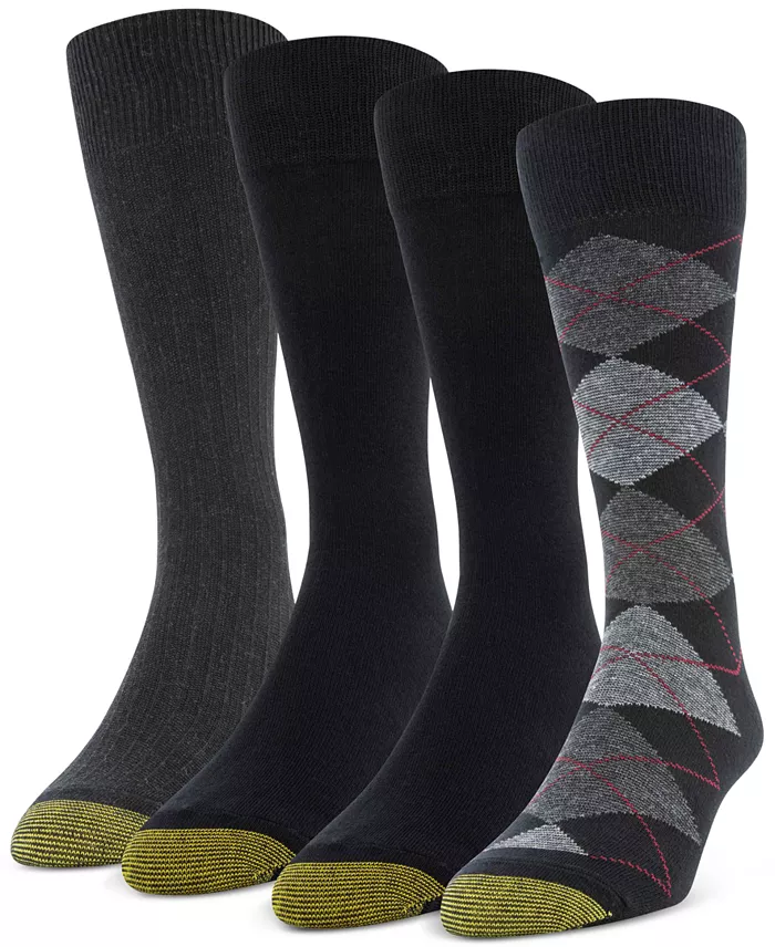 Men's 4-Pack Casual Argyle Crew Socks - thumbnail 3