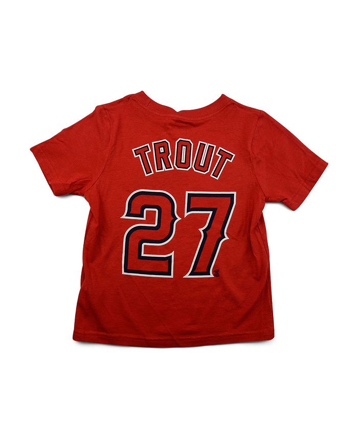 Nike - Los Angeles Angels Mike Trout Little Boys Name and Number Player T-Shirt