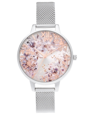 image of Olivia Burton Women-s Abstract Stainless Steel Mesh Bracelet Watch 34mm