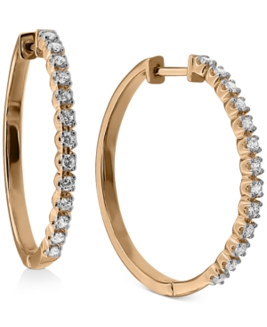 image of Diamond Hoop Earrings (1/2 ct. t.w.) in 10k Gold, 10k White Gold or 10k Rose Gold