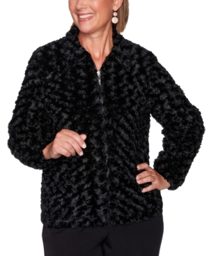 Alfred Dunner Petite Faux-Fur Jacket
