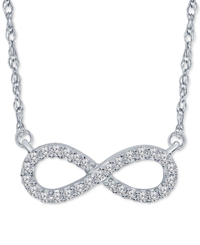 Macy's Diamond Infinity 18" Pendant Necklace (1/5 ct. t.w.) in 10k
