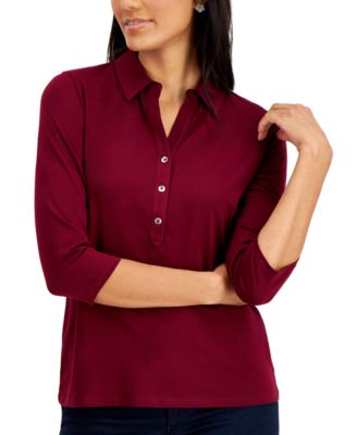 macys petite red tops