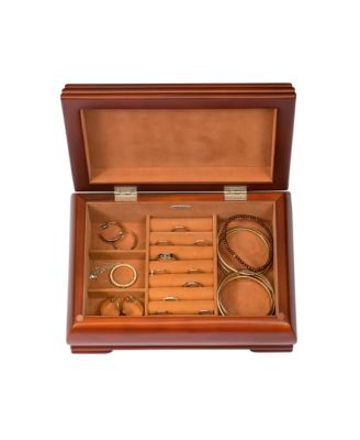 Mele Co. Carmen Wooden Jewelry Box in Walnut Finish