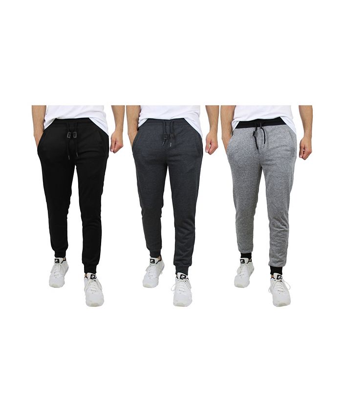 Galaxy By Harvic Men's Slim-Fit French Terry Jogger Sweatpants - 3 Pack ...