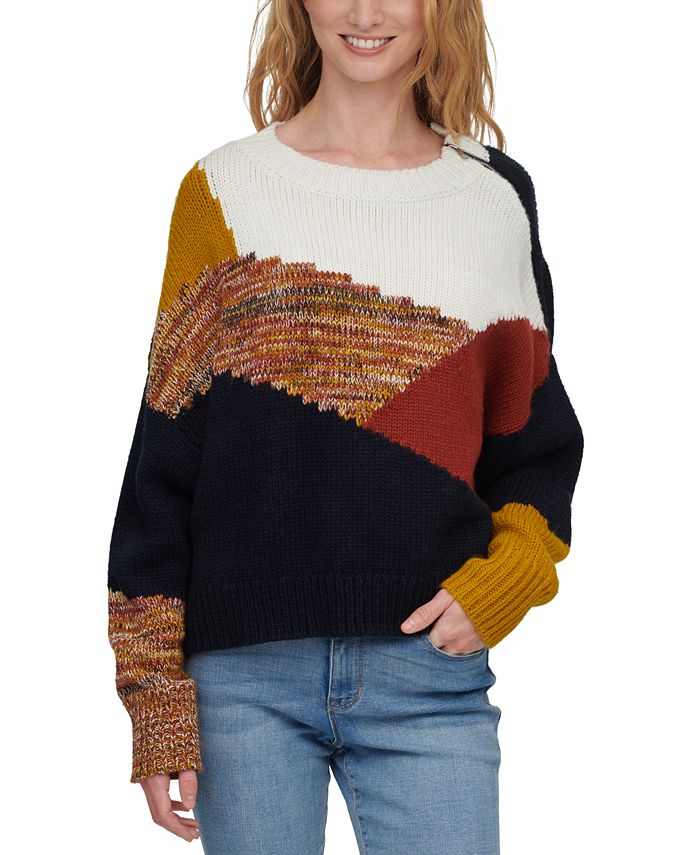 DKNY Colorblock Crewneck Sweater Macy s