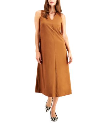 Alfani - Cinched V-Neck Midi Dress