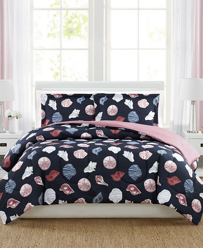 Pem America Seashells 2 Pc. Reversible Twin Comforter Set Created