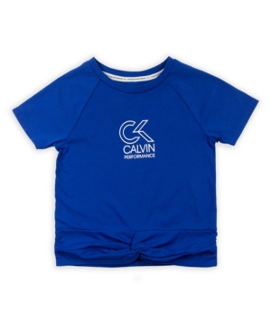 image of Calvin Klein Performance Big Girls Twist Front Tee with Screenprint