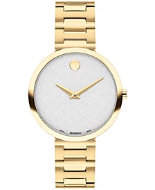 Women's Swiss Museum Classic Gold PVD Stainless Steel Bracelet Watch 32mm