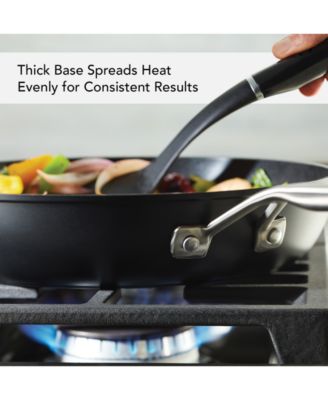 Hard-Anodized Induction Nonstick Frying Pan with Lid, 12.25", Matte Black