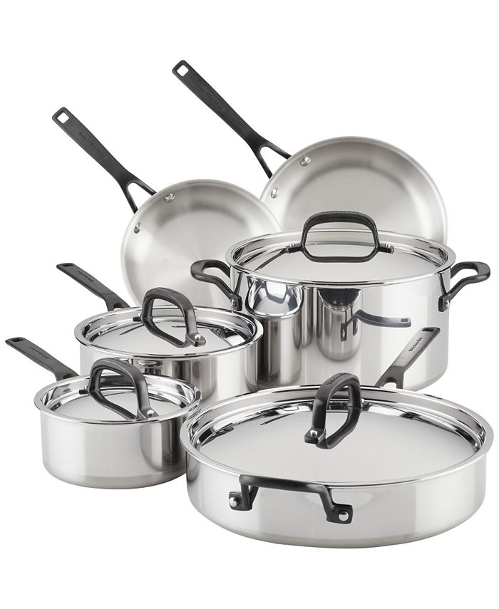 All-Clad D3 Stainless Steel Cookware Set, 10 Piece - Macy's