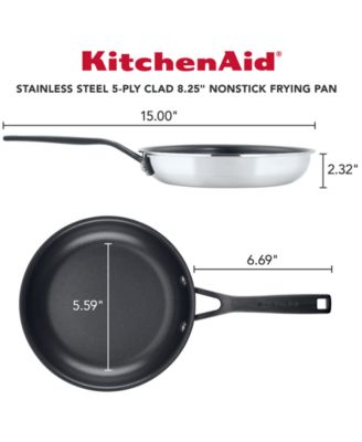 5-Ply Clad Stainless Steel Nonstick Induction Frying Pan, 8.25", Polished Stainless Steel