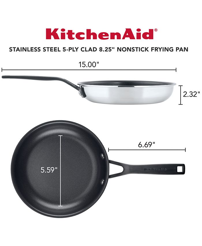 KitchenAid 5Ply Clad Stainless Steel Nonstick Induction Frying Pan, 8.