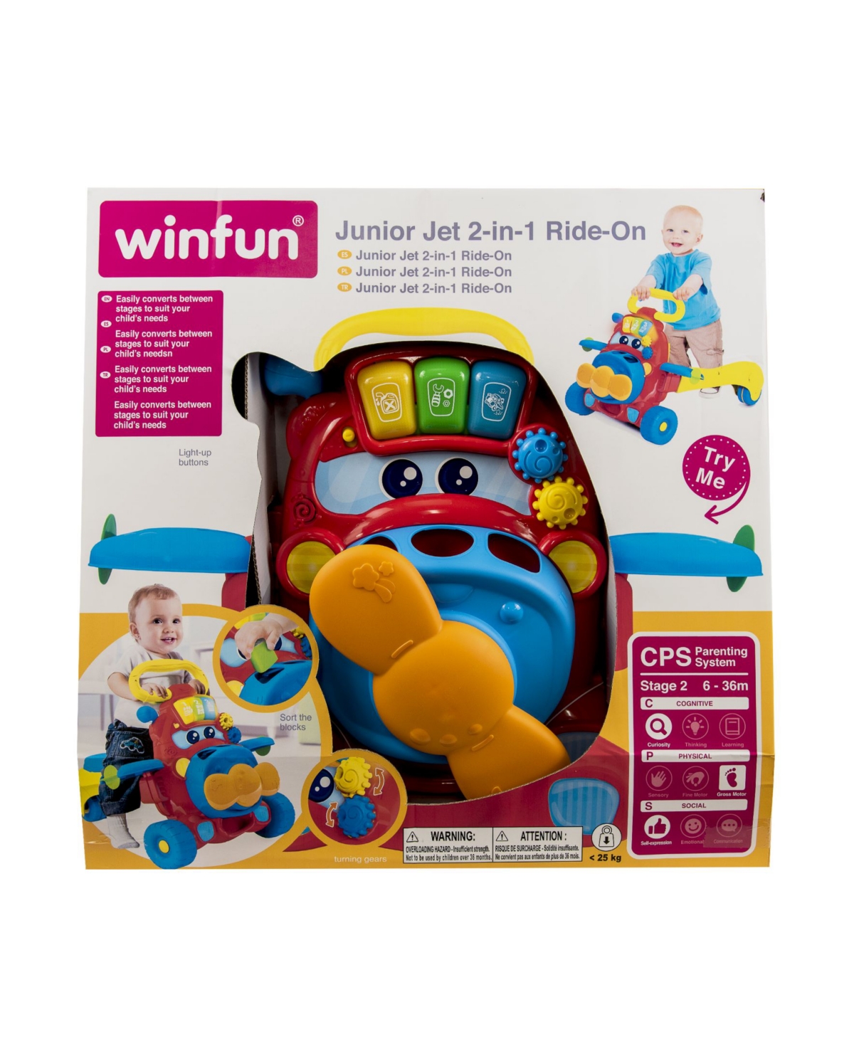 Winfun Junior Jet 2 In 1 Ride On In Red