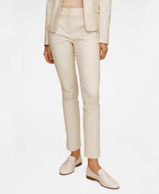 women mango belt suit pants