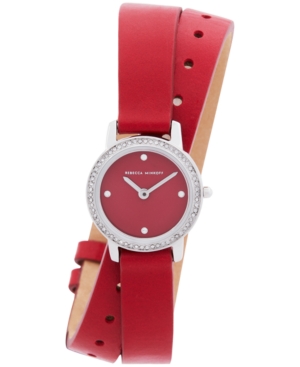 image of Rebecca Minkoff Women-s Major Red Leather Strap Watch 22mm