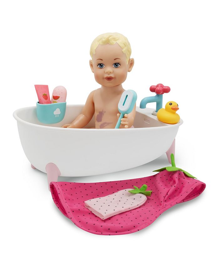 Fao Schwarz Toy Doll Bath Set 9pc, Bubble Bathtub For Dolls