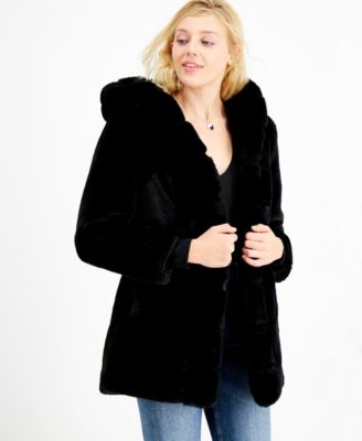 faux fur coat guess