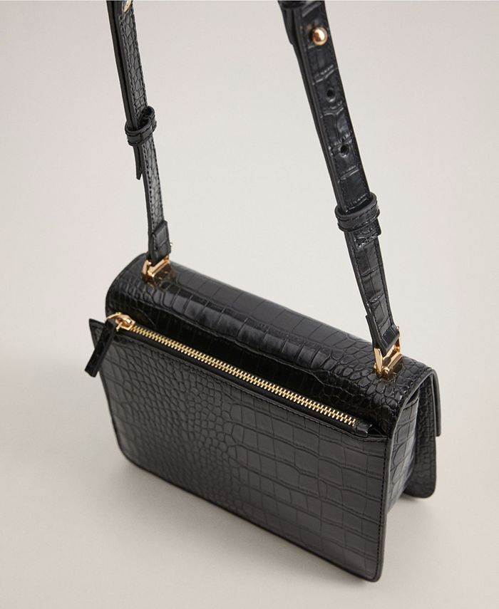 MANGO Croc-Effect Flap Bag - Macy's