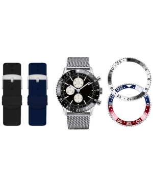 American Exchange Men's Interchangeable Strap & Bezel Watch 46mm, Gift Set