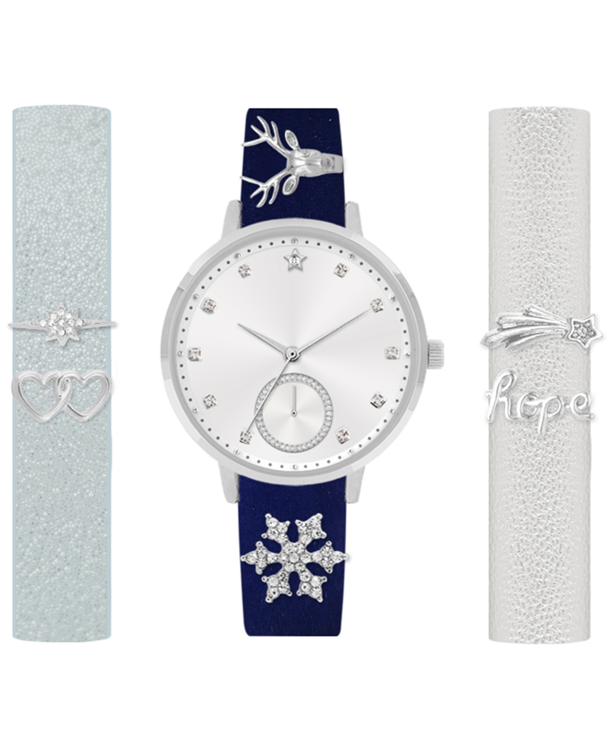 Jessica Carlyle Women's Interchangeable Strap & Charm Watch 34mm, Gift Set