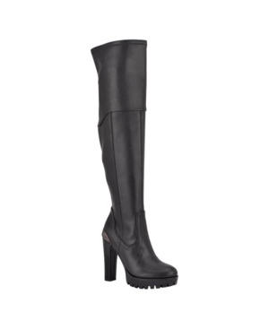 GUESS WOMEN'S TAYLIN OVER THE KNEE NARROW CALF BOOTS WOMEN'S SHOES