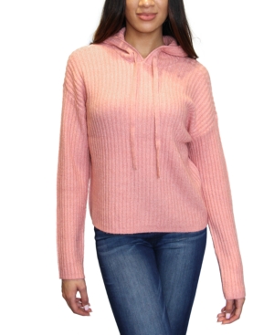 image of Crave Fame Juniors- Cozy Ribbed-Knit Hoodie Sweater