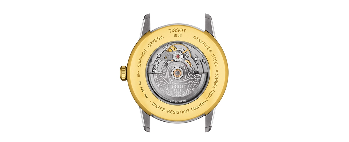 Shop Tissot Men's Swiss Automatic Luxury Powermatic 80 Two-tone Stainless Steel Bracelet Watch 41mm In Silver