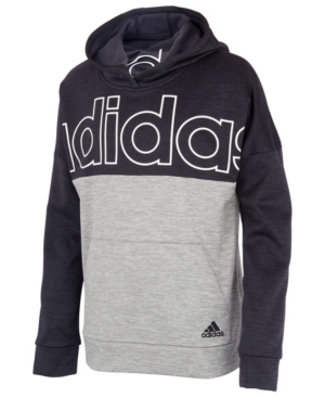 image of adidas Big Boys Melange Block Hooded Pullover