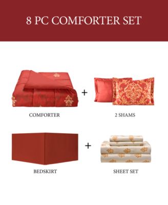 Fairfield Square Collection Paris Gold Reversible King Comforter Set - 8 Piece, Polyester - View #6